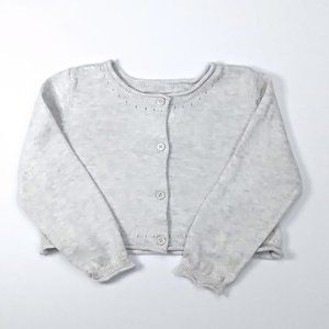 Baby Gap Light Gray Short/Cropped Knit Cardigan 12-18M